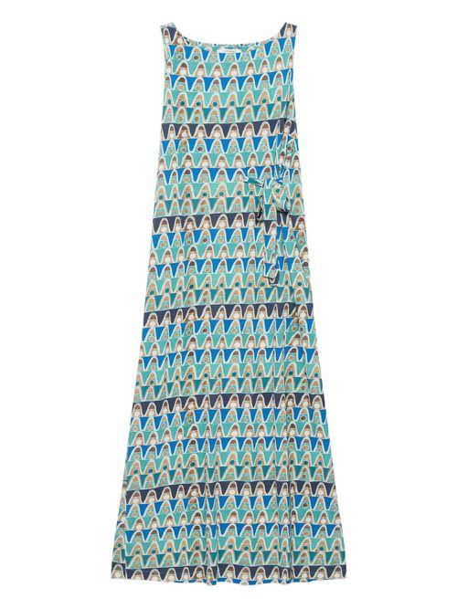 Geometric-print dress - Blue