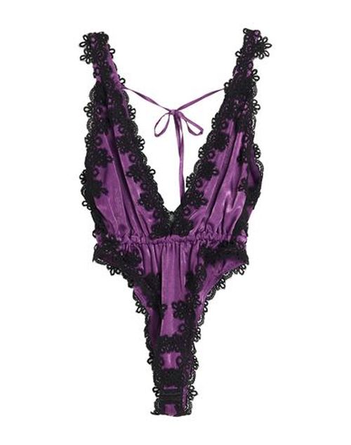 Woman Bodysuit Purple Size 10 Polyamide