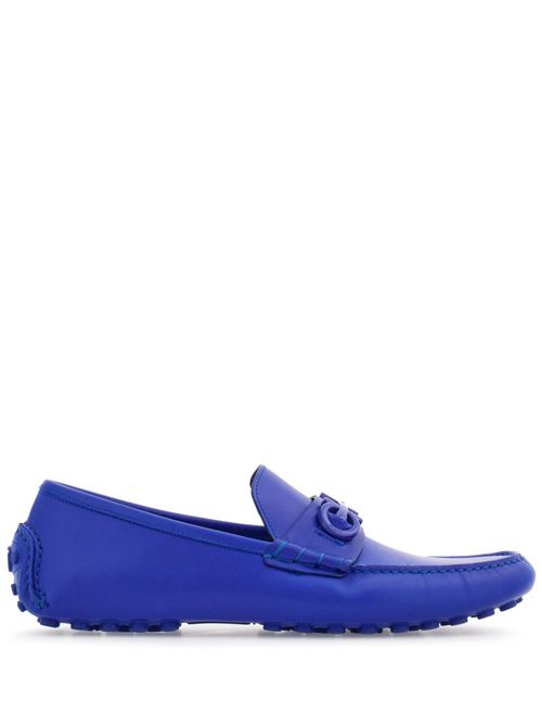 Driver Gancini-plaque leather loafers - Blue
