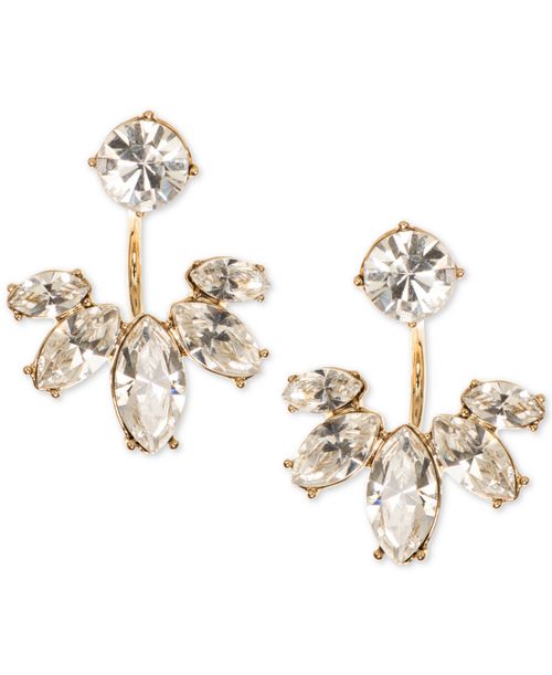 Gold-Tone Crystal Jacket Earrings