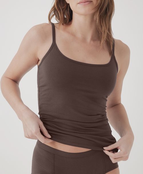 Women's Carob Everyday Shelf Bra Long Camisole