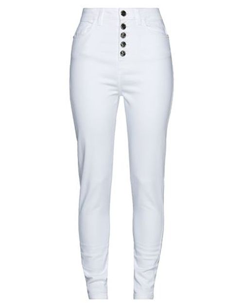 Woman Pants White Size 10 Cotton, Elastane