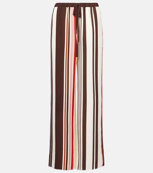 Thistle silk satin wide-leg pants