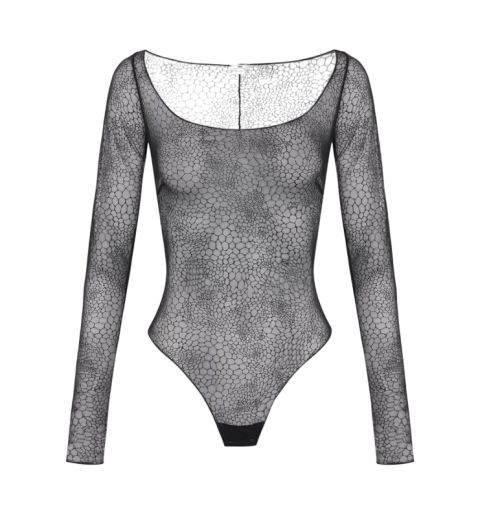Black Scoop Neck Top Swimwear