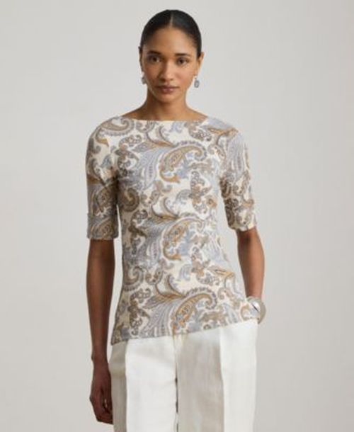 Womens Boat Neck Short Sleeve Blouse