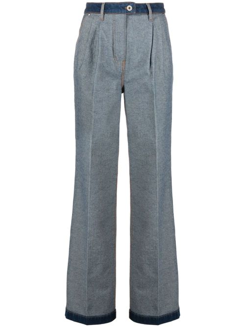 High-rise upside-down straight-leg jeans - Blue