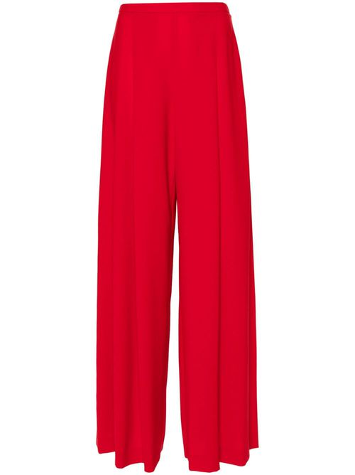 Pleated wide-leg trousers - Red