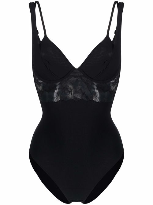 Lace-detail bodysuit - Black