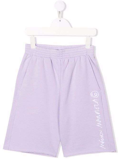 Logo-print track shorts - Purple