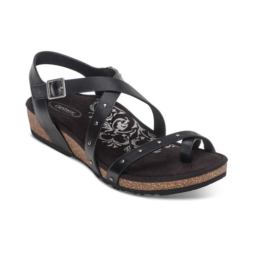 Lauren Quarter Strap Sandal - Black