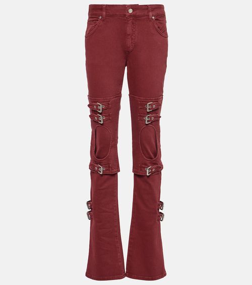 Cutout mid-rise boyfriend jeans