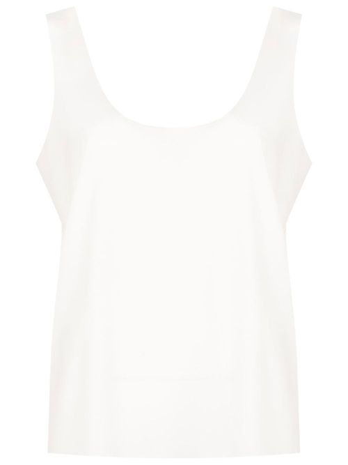 Scoop-neck sleeveless tank top - White