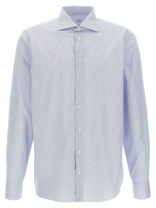 Striped Cotton Shirt — Light Blue