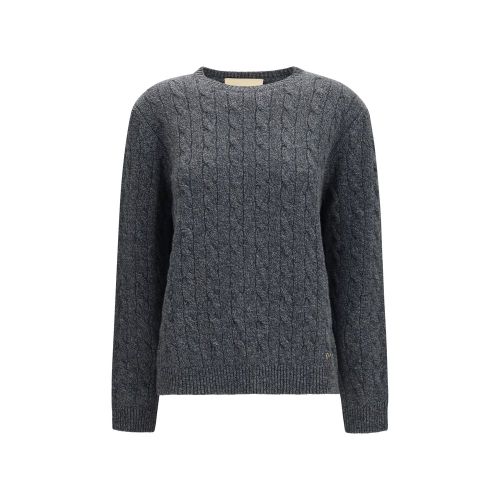 Cable-Knit Merino Wool Sweater — Gray