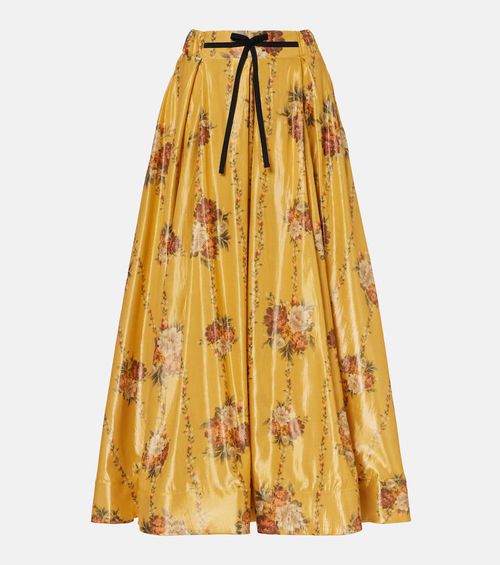 Delta floral cotton-blend maxi skirt