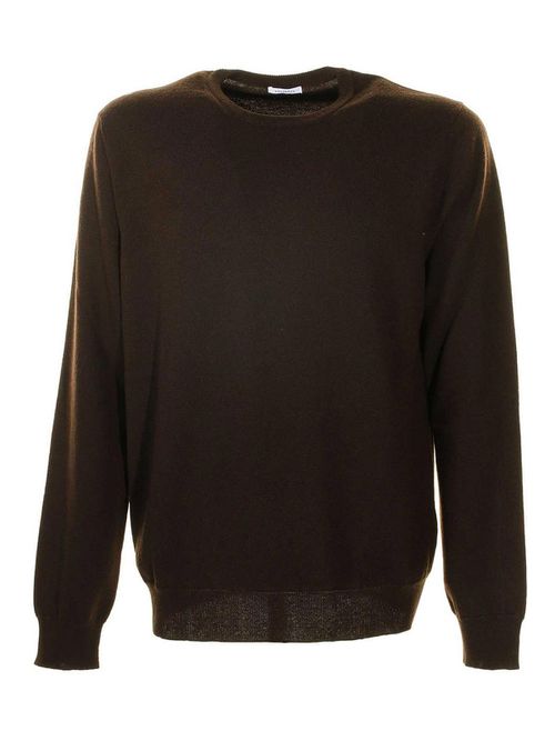 Brown Wool Crew Neck Sweater