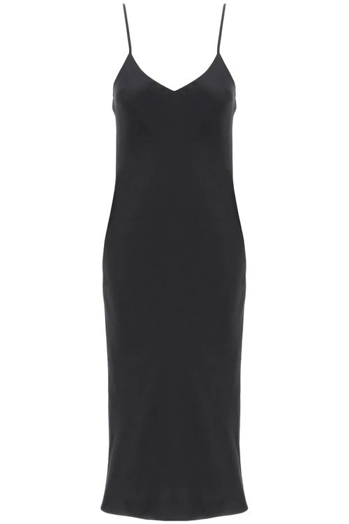 -Slip Dress Midi In Crêpe-Donna