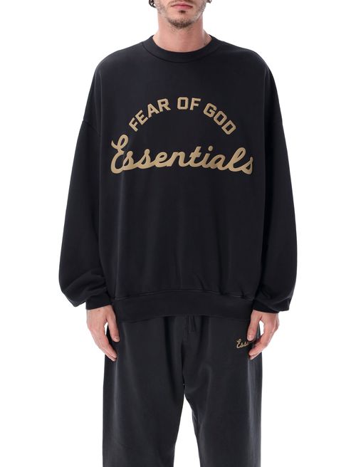 Black Training 90s Crewneck Sweatshirt Faded Cotton - Men