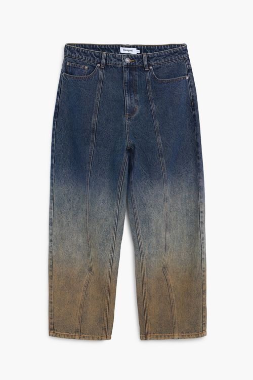 Denim pants with cuffed he