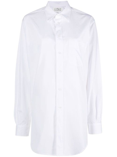 Longline Poplin Shirt — White