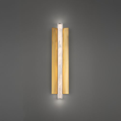 Aged Brass LED Wall Sconce from the Rapper Collection