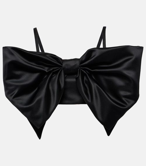 Duchess bow-detail satin bralette