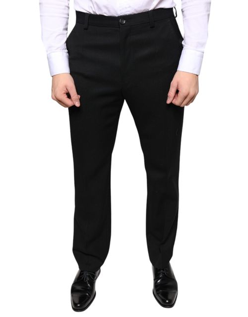 Wool Blend Trousers — Black
