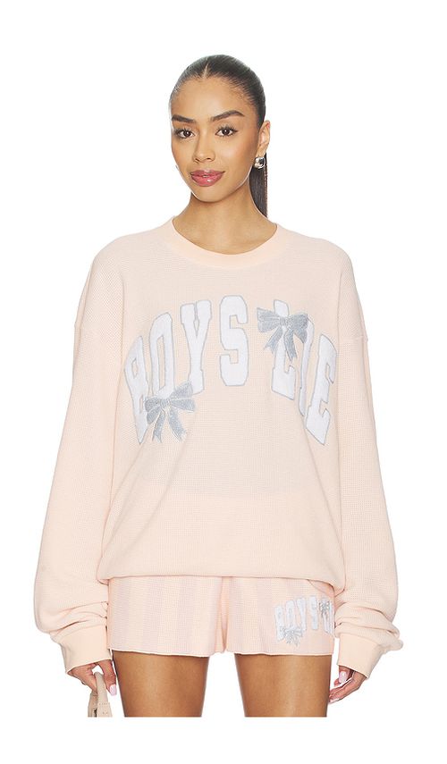 Boys Lie Sunshine And Rainbows Kara Crewneck in Peach. XS/S. Also in M/L