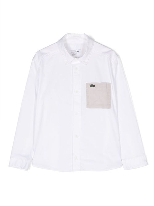 Logo-appliqué long-sleeve shirt - White