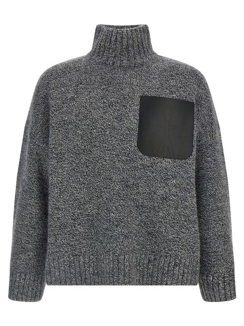 Leather Patch Pocket Sweater