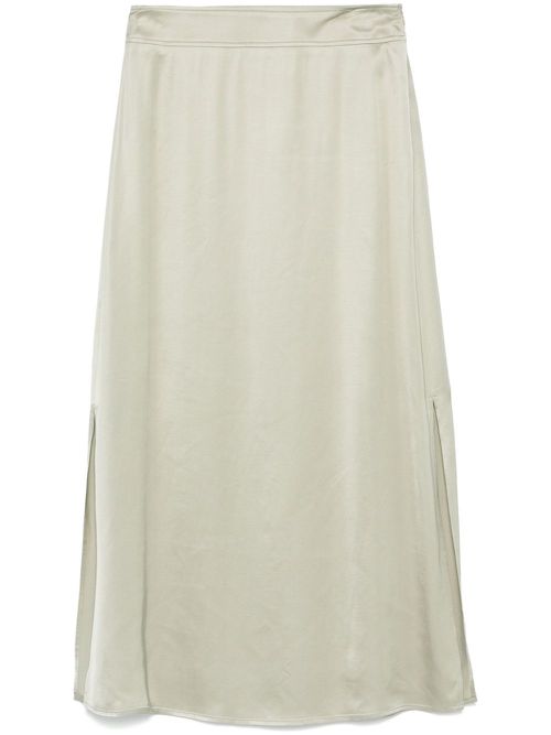 Satin midi skirt - Green