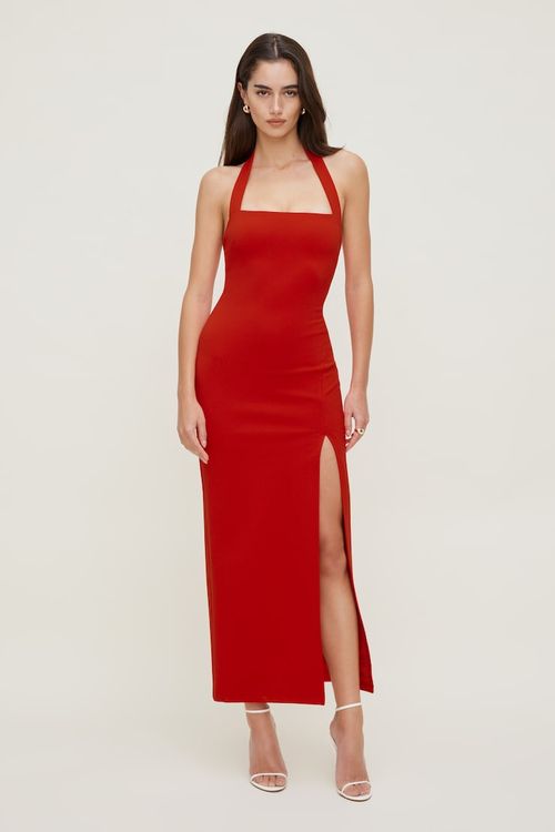 Miya Ponte Maxi Dress - Red - Women Clothing