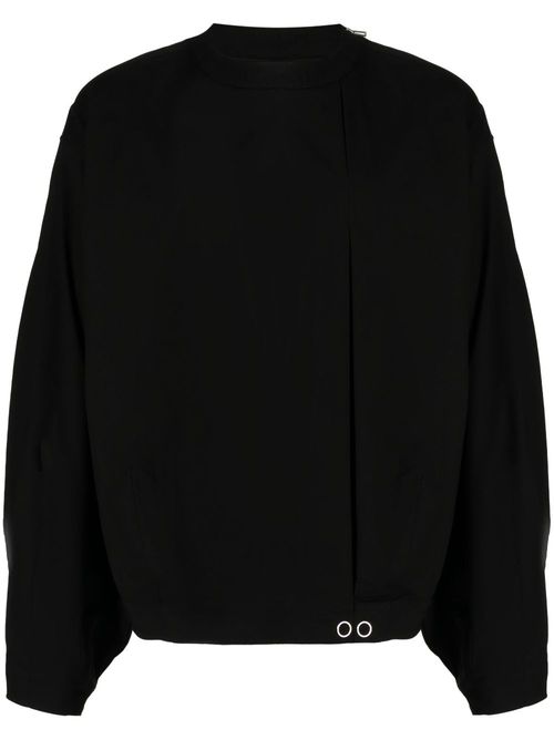 Cocoon pleat-detail sweatshirt - Black