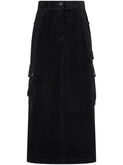Corduroy cargo skirt - Black