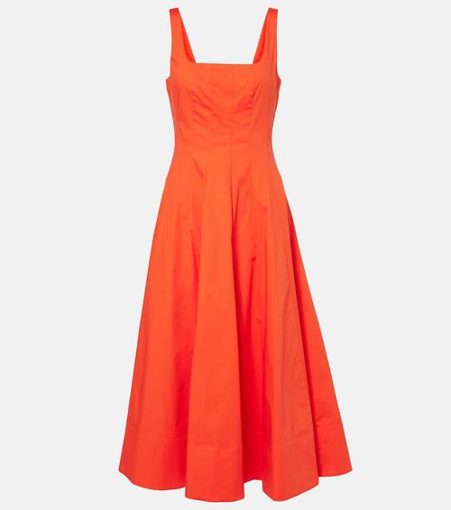Wells cotton poplin midi dress