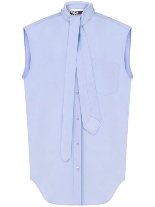Tie Neck Shirt - Blue