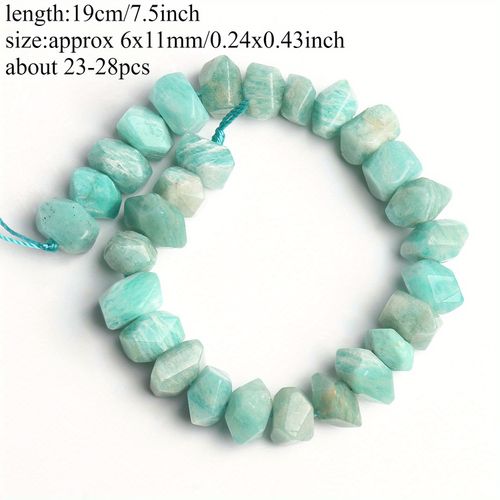 TEMU TANANTA Amazonite 6x11mm - Perle sfaccettate per la realizzazione di gioielli fai da te, braccialetti, collane, e accessori per , perle per la