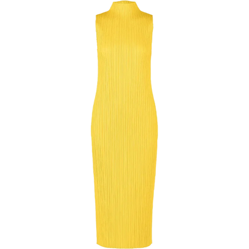 Issey Miyake Pleats Please Dress Yellow