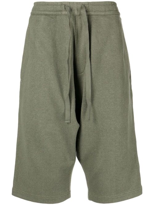 Straight-leg drawstring shorts - Green