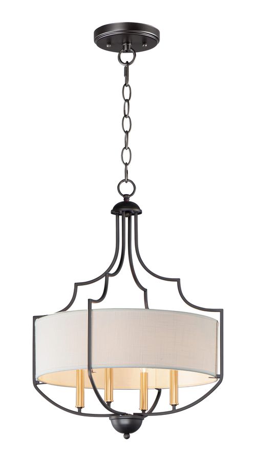 Maxim Savant 4-Light Transitional Chandelier in Bronze and Antique Brass - 25284WLBZAB