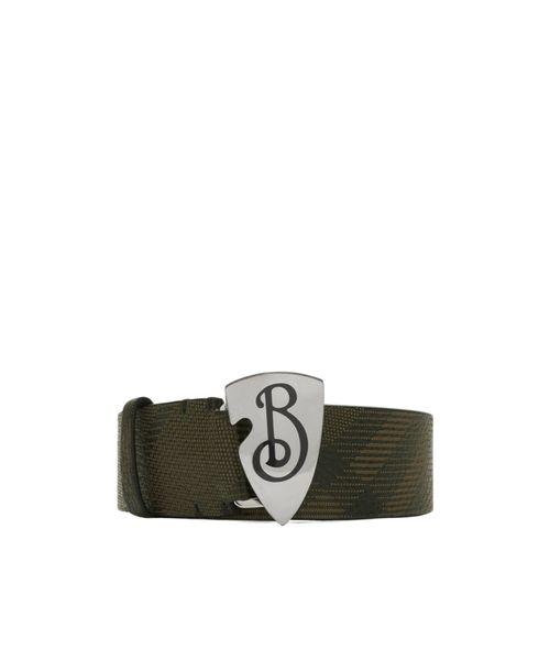 B Shield checked belt