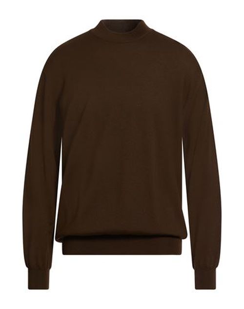 Man Turtleneck Dark brown Size 44 Virgin Wool