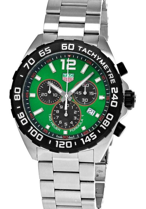 TAG HEUER Formula 1 43MM CHRONO SS Green Dial Men's Watch CAZ101AP.BA0842