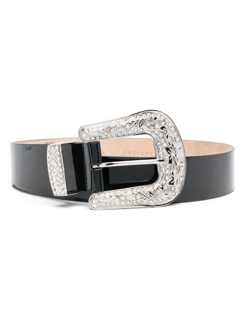 Patent leather belt - Black