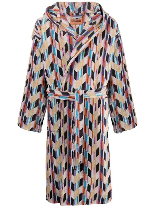 All-over graphic-print bathrobe - Yellow