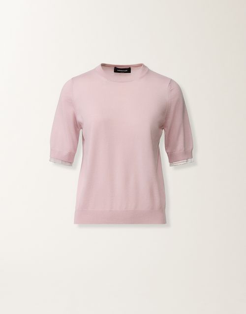 Wool and cotton sweater, lilac pink