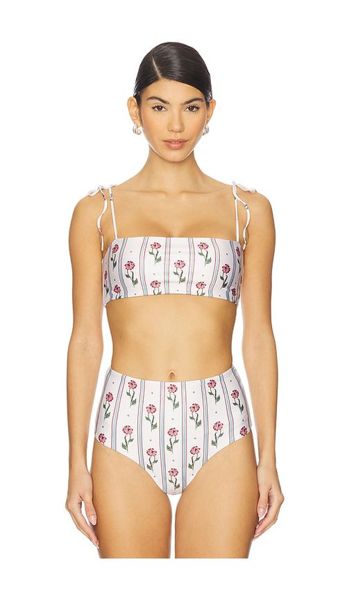 Agua by Agua Bendita Primavera Quebrada Bikini Top in Cream. - S also in L