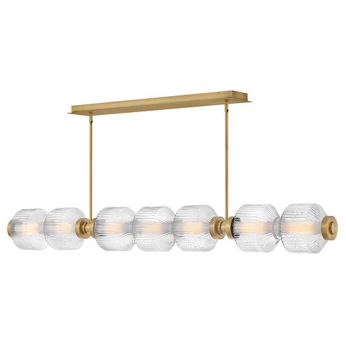 Lacquered Brass LED Linear from the Reign Collection