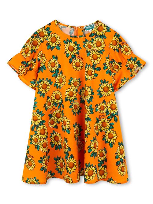 Floral Cotton Mini Dress for Girls