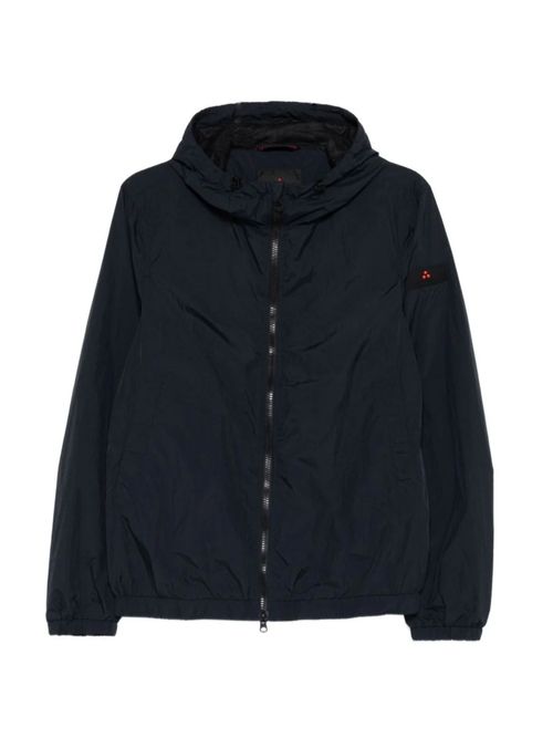 Hooded Zip Fastening Logo Jacket for Men